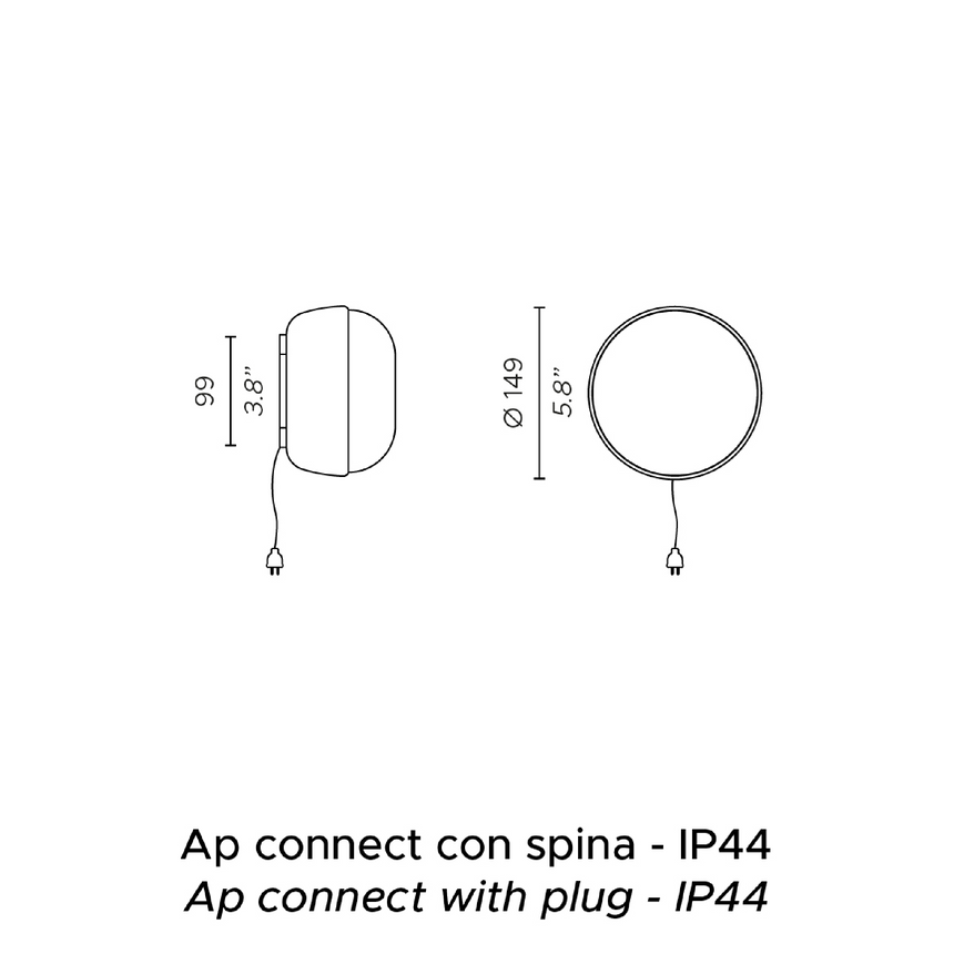 Round Metal Connected Wall Lamp | Contardi Kiki | Italianfurniture.com
