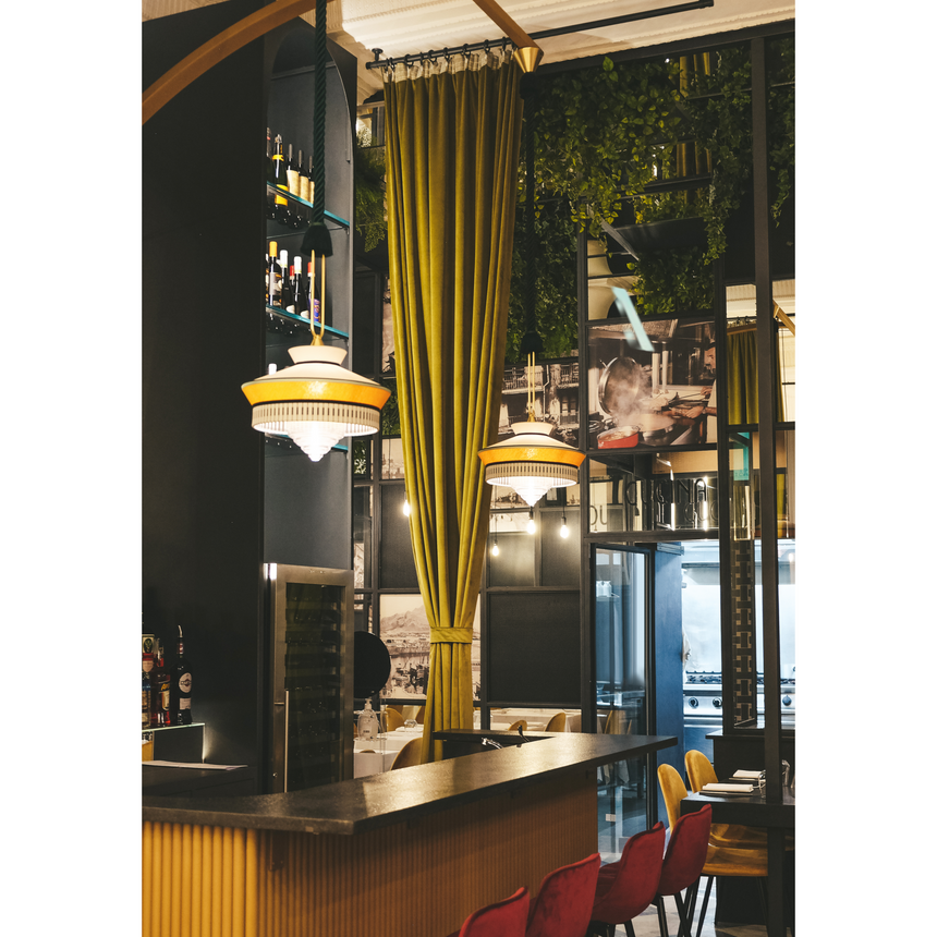 Fabric Shade Pendant Lamp | Contardi Calypso | Italianfurniture.com