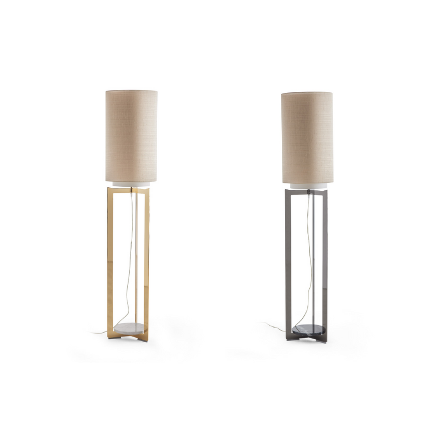 Cylindrical Linen Floor Lamp | Dema Toni | Italianfurniture.com