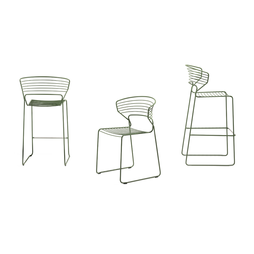 Wire Curved Back Accent Chair | Desalto Koki | Italianfurniture.com