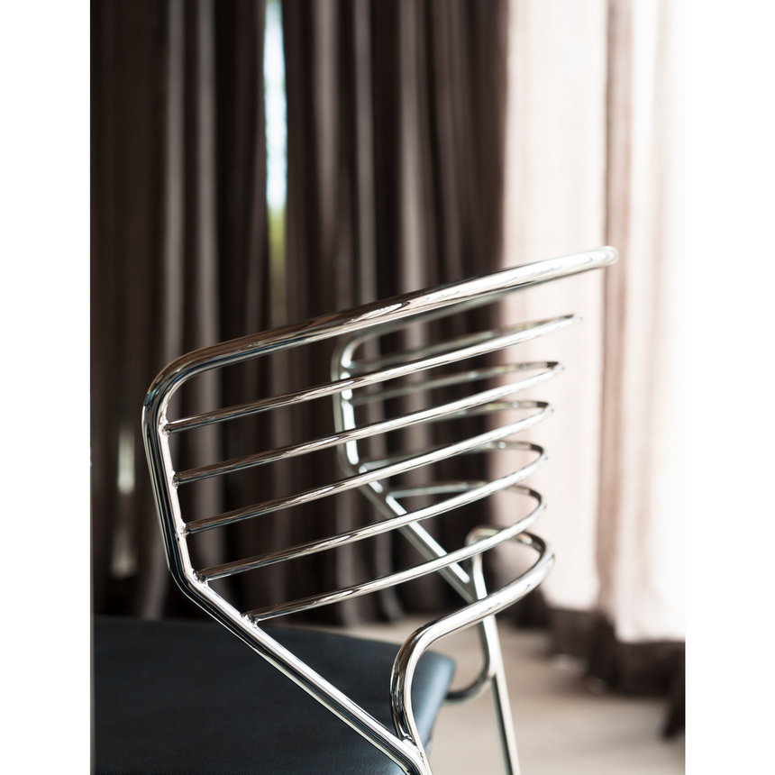 Wire Curved Back Accent Chair | Desalto Koki | Italianfurniture.com