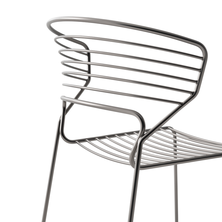 Wire Curved Back Accent Chair | Desalto Koki | Italianfurniture.com