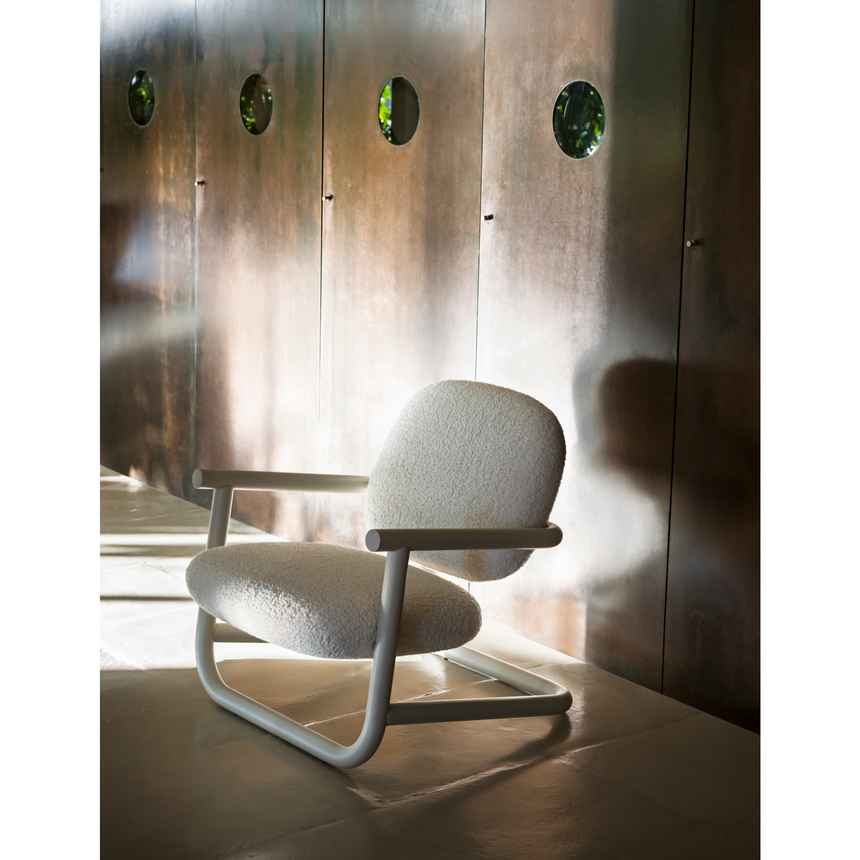 Curved Steel Fabric Armchair | Desalto Strong Special