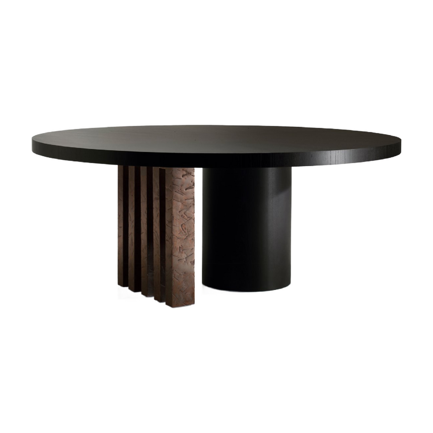 Differentiated Bases Round Dining Table | Somaschini Ozark | Italianfurniture.com