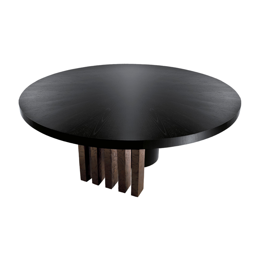 Differentiated Bases Round Dining Table | Somaschini Ozark | Italianfurniture.com