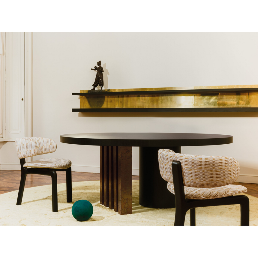 Differentiated Bases Round Dining Table | Somaschini Ozark | Italianfurniture.com