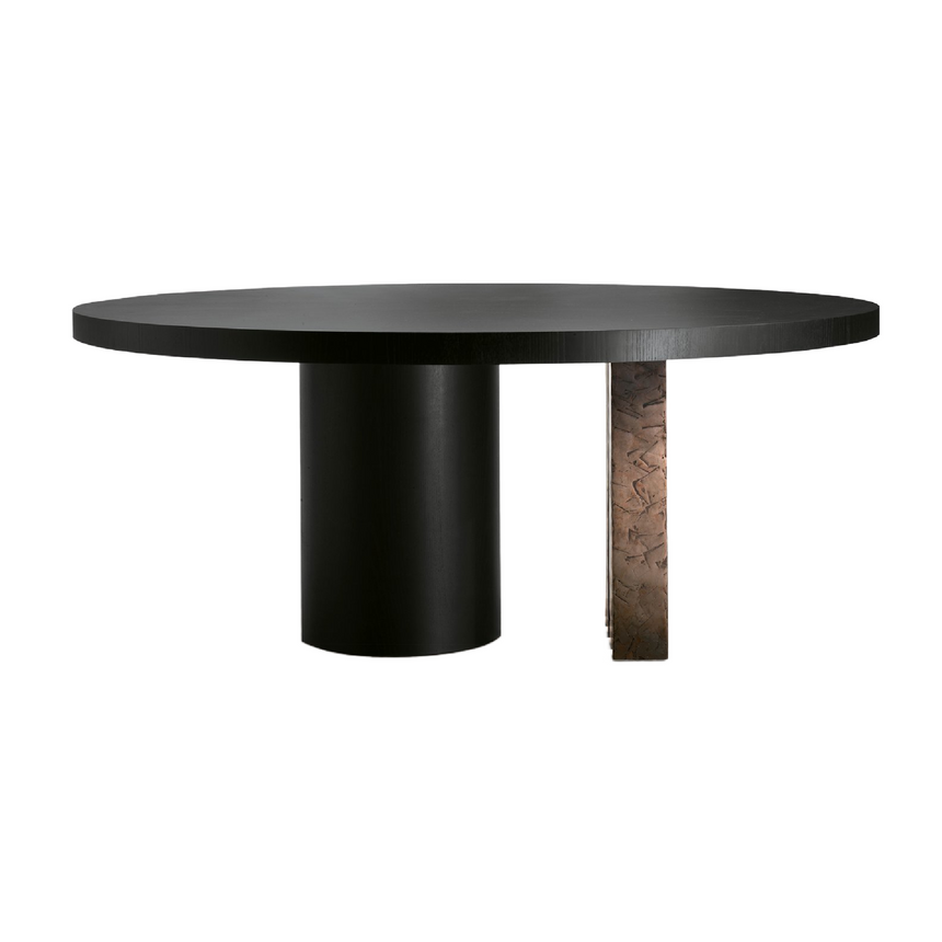 Differentiated Bases Round Dining Table | Somaschini Ozark | Italianfurniture.com