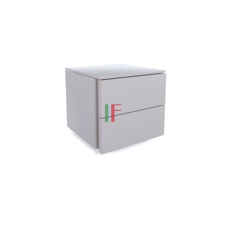 Glossy Grooved Nightstand | Lema Florens | Italianfurniture.com