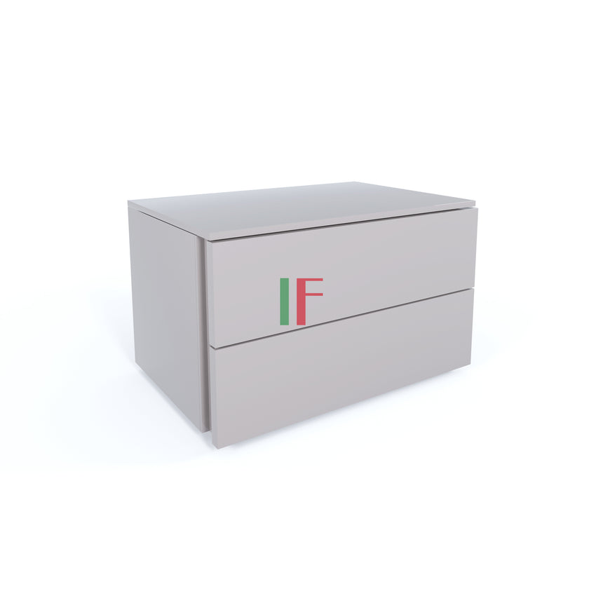 Glossy Grooved Nightstand | Lema Florens | Italianfurniture.com