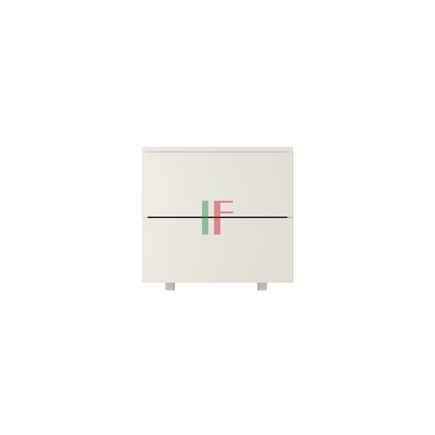 Glossy Grooved Nightstand | Lema Florens | Italianfurniture.com