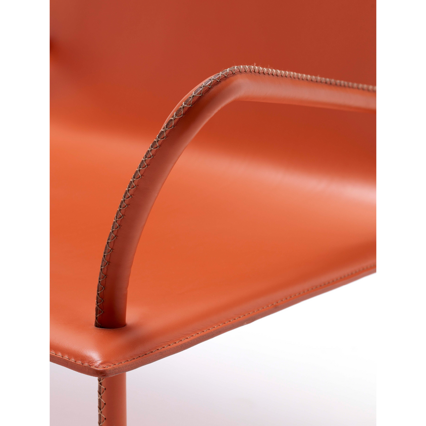 Steel Framed Leather Lounge Chair | Fasem Lys | Italianfurniture.com