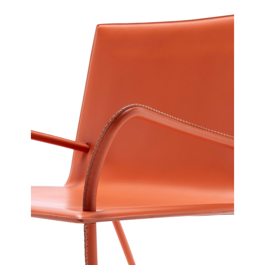 Steel Framed Leather Lounge Chair | Fasem Lys | Italianfurniture.com