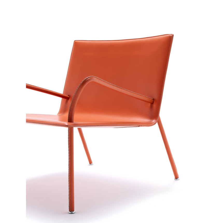 Steel Framed Leather Lounge Chair | Fasem Lys | Italianfurniture.com