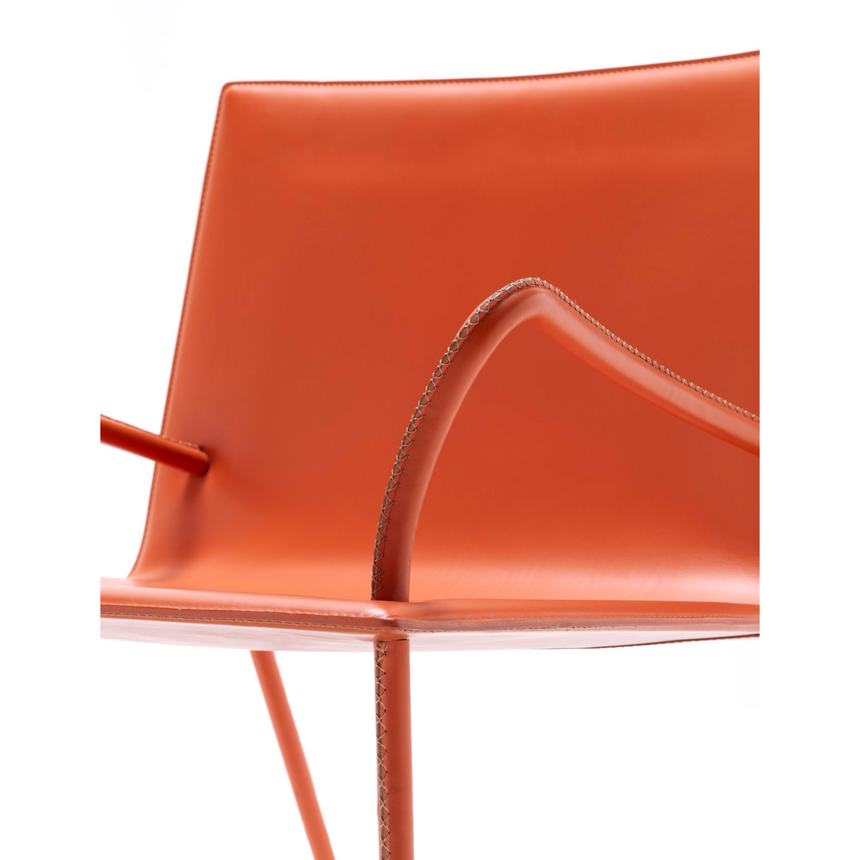 Steel Framed Leather Lounge Chair | Fasem Lys | Italianfurniture.com