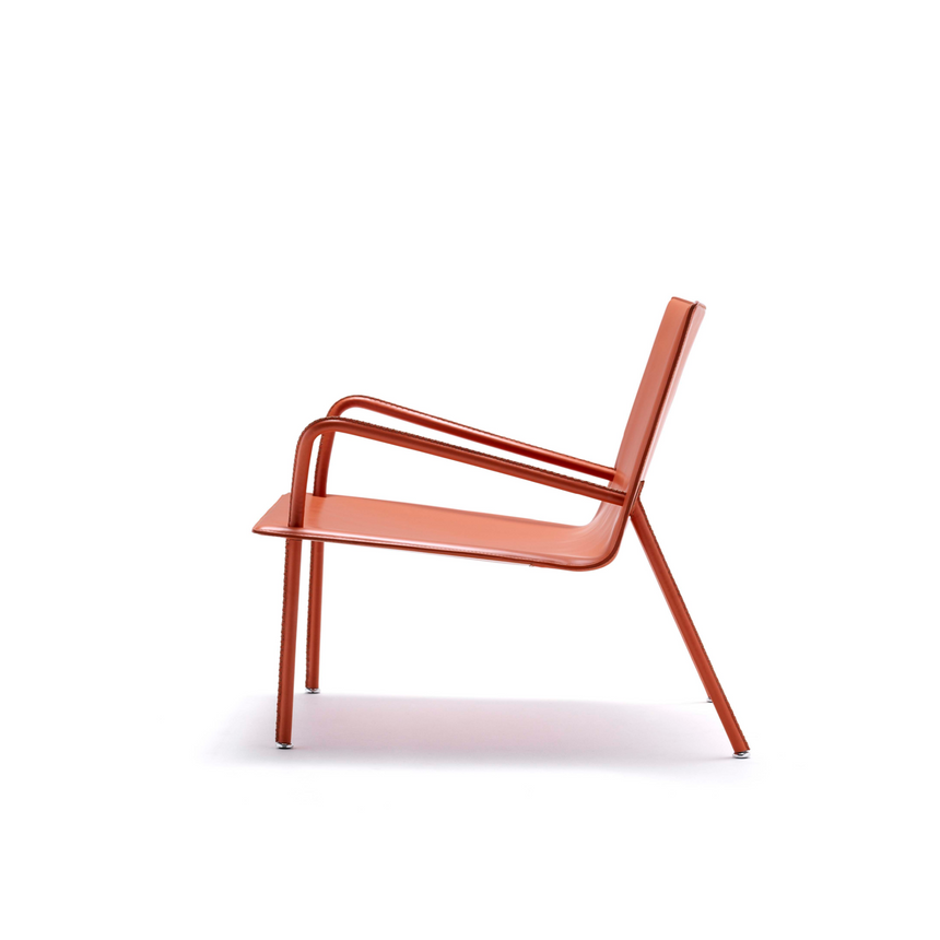 Steel Framed Leather Lounge Chair | Fasem Lys | Italianfurniture.com