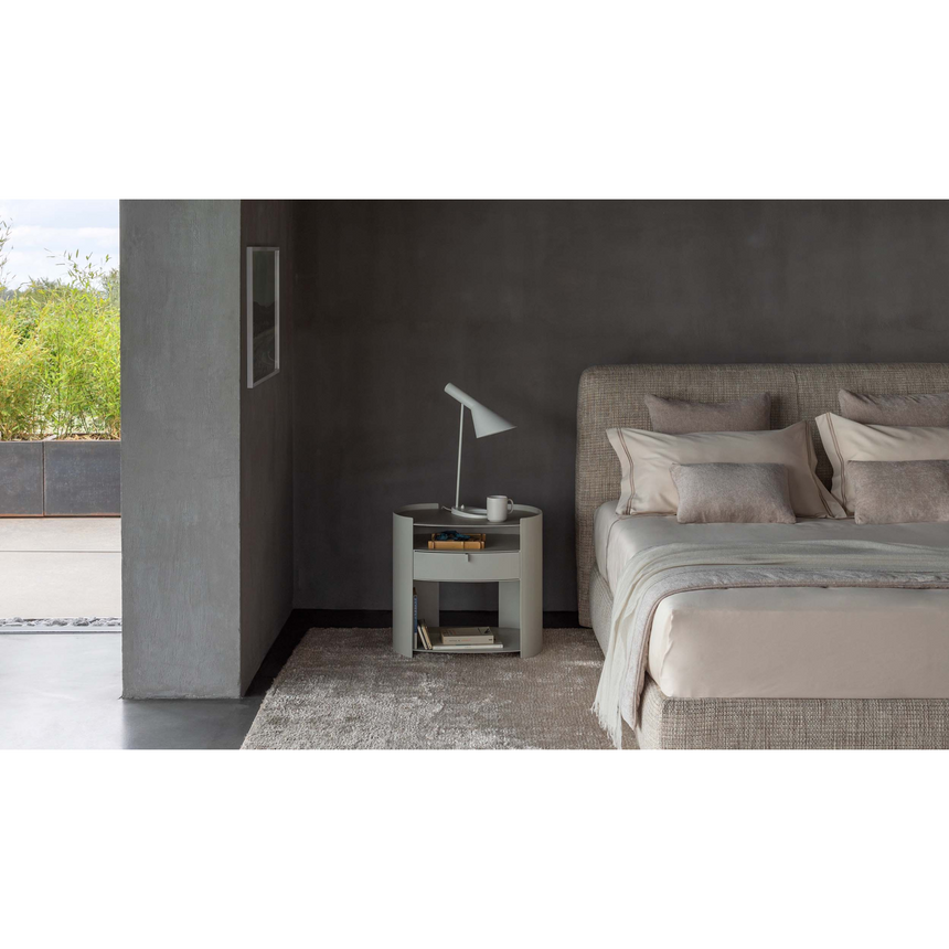 Raised-Edge Metal Nightstand | Flou Lotus | Italianfurniture.com