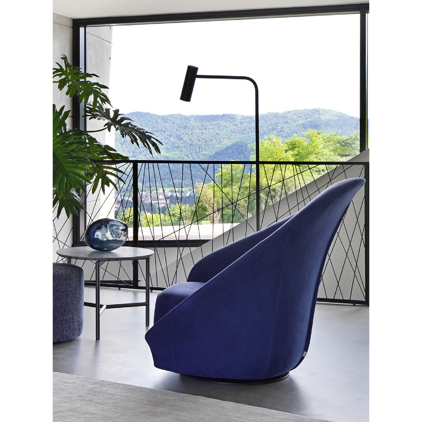 Flared Back Swivel Armchair | Flou Lilia | Italianfurniture.com