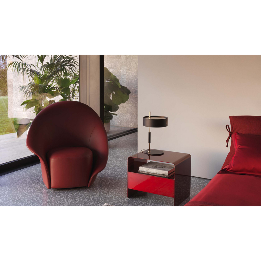 Flared Back Swivel Armchair | Flou Lilia | Italianfurniture.com