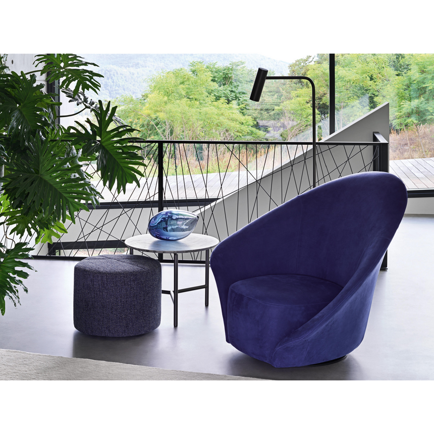 Flared Back Swivel Armchair | Flou Lilia | Italianfurniture.com