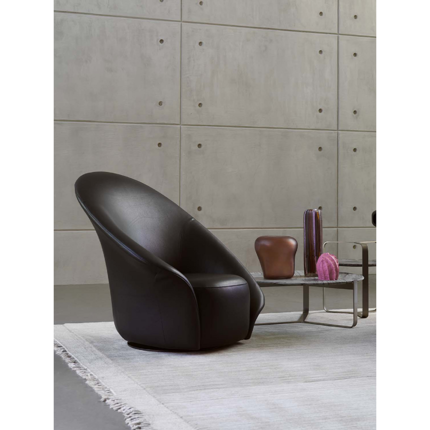 Flared Back Swivel Armchair | Flou Lilia | Italianfurniture.com