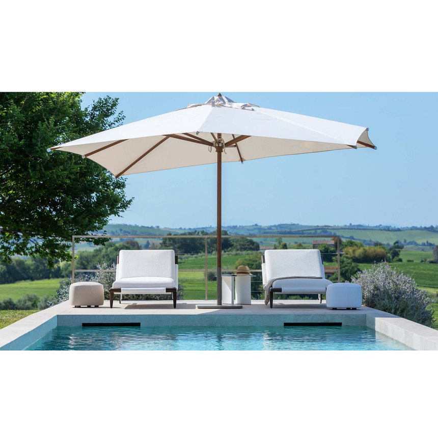 Iroko Wood Sun Lounger | Flou Gaudi | Italianfurniture.com