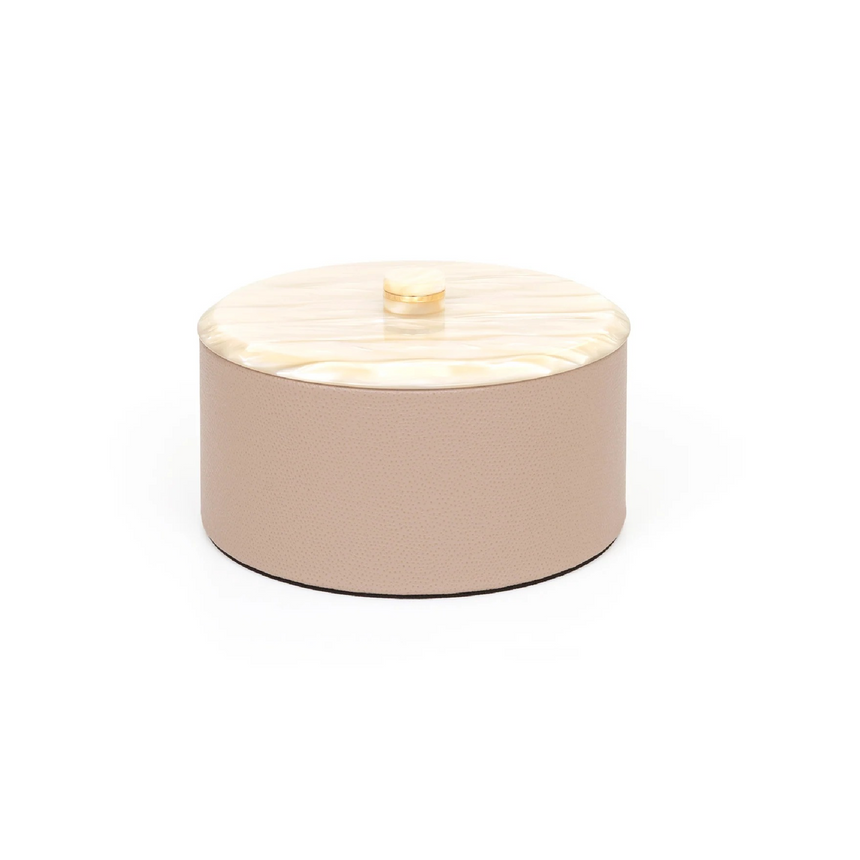 Leather Round Lidded Box | Pinetti Kelly | Italianfurniture.com