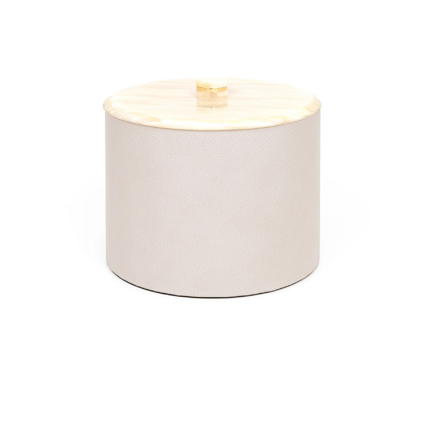 Leather Round Lidded Box | Pinetti Kelly | Italianfurniture.com
