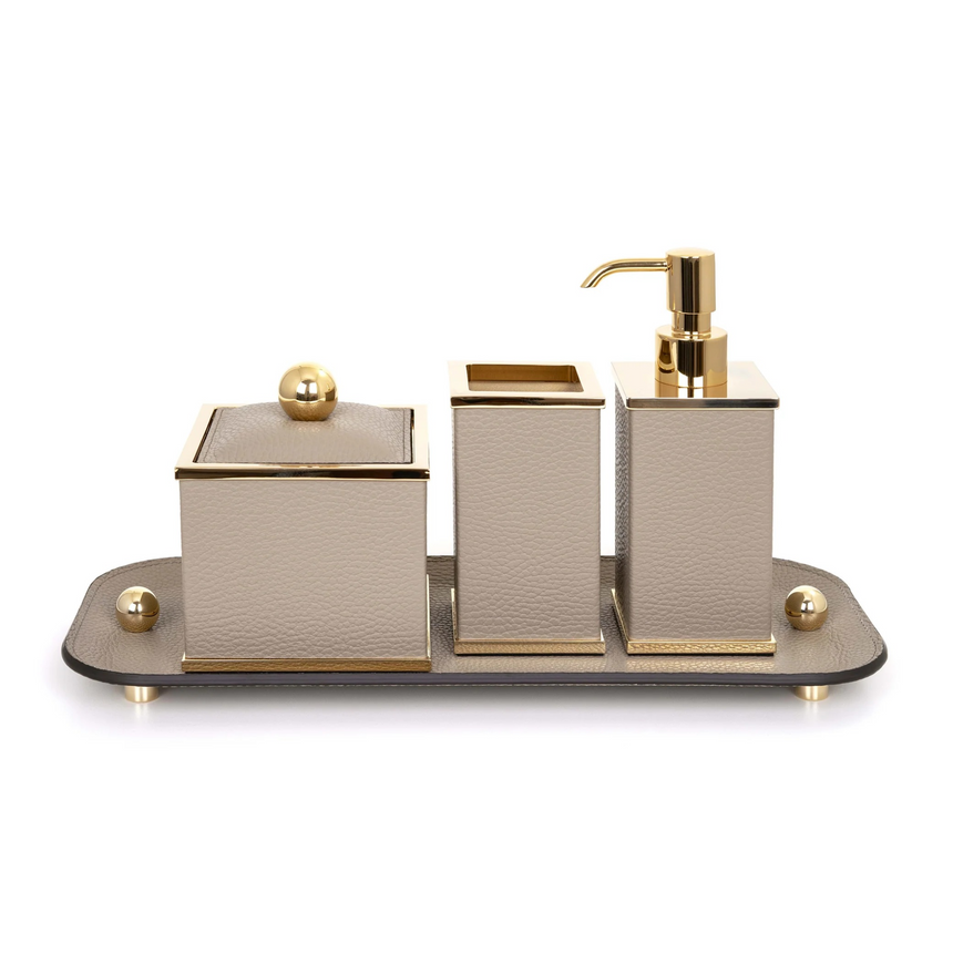 Square Leather Soap Dispenser | Pinetti Olimpia | Italianfurniture.com