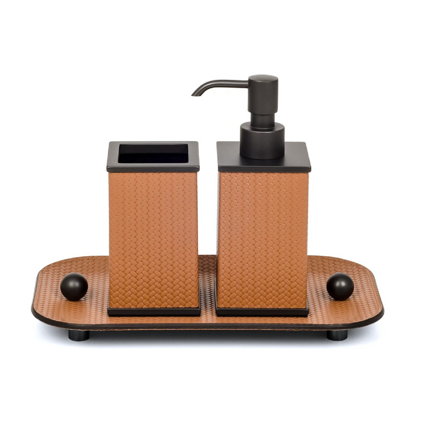 Square Leather Toothbrush Holder | Pinetti Olimpia | Italianfurniture.com