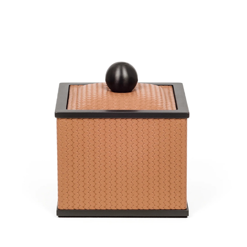 Square Leather Cotton Pad Holder | Pinetti Olimpia | Italianfurniture.com