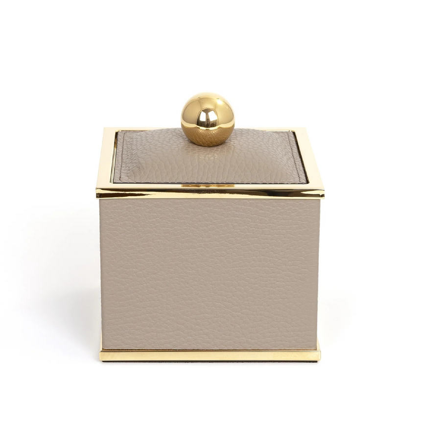 Square Leather Cotton Pad Holder | Pinetti Olimpia | Italianfurniture.com