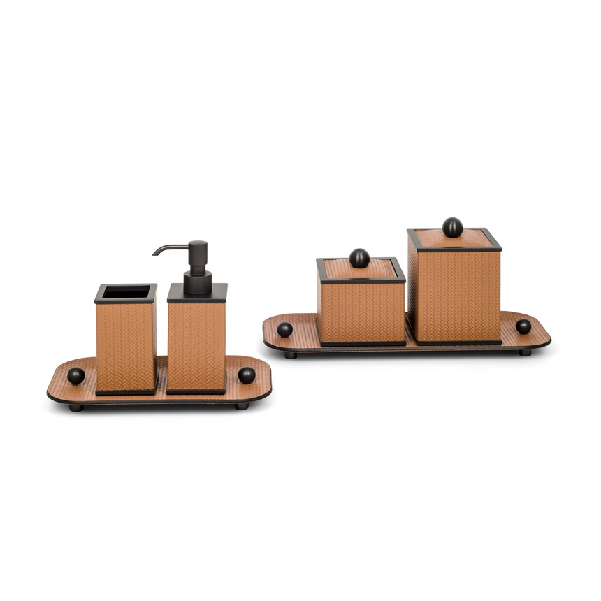 Square Leather Cotton Pad Holder | Pinetti Olimpia | Italianfurniture.com