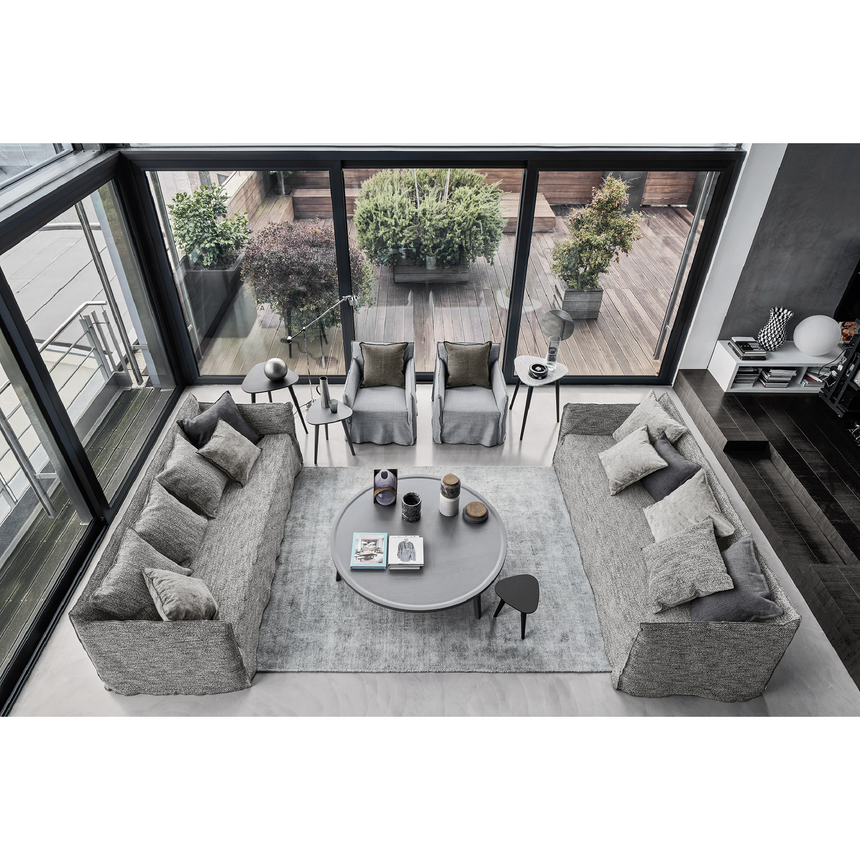 Natural White Lino Armchair | Gervasoni Ghost | ItalianFurniture.com