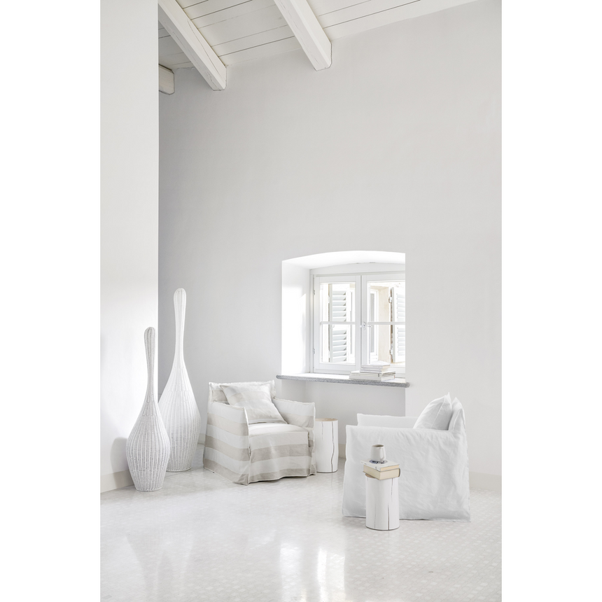 Natural White Lino Armchair | Gervasoni Ghost | ItalianFurniture.com