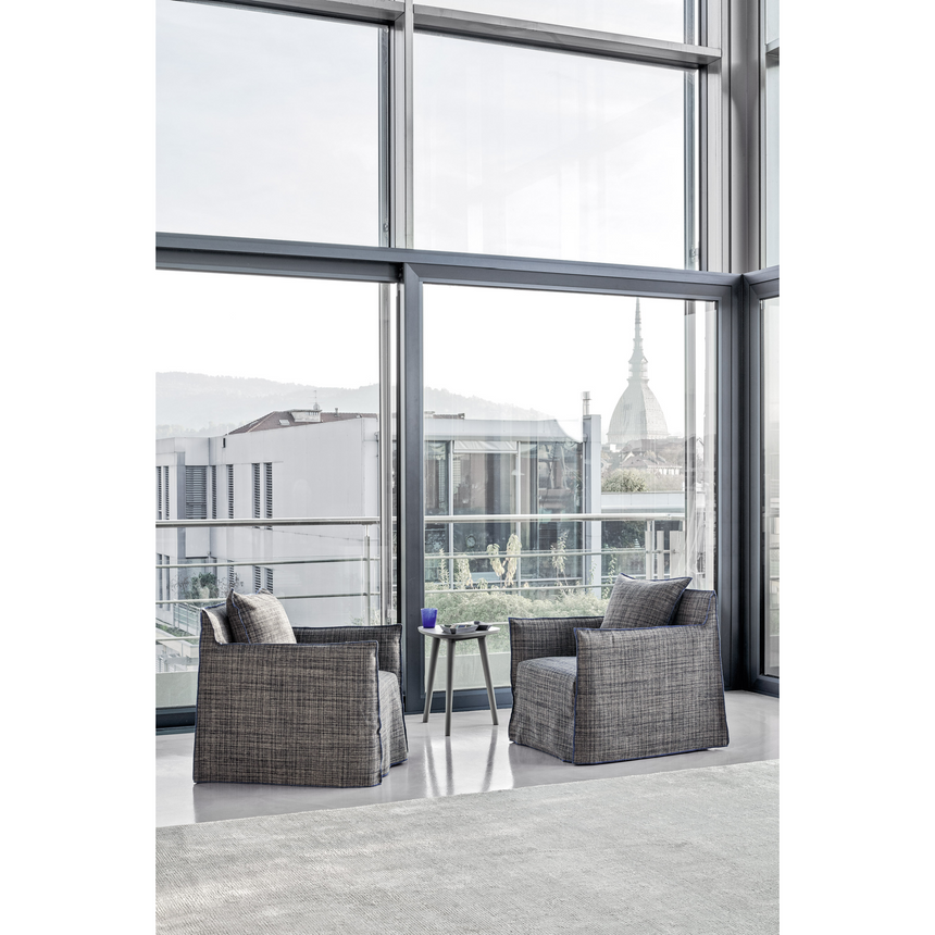 Natural White Lino Armchair | Gervasoni Ghost | ItalianFurniture.com