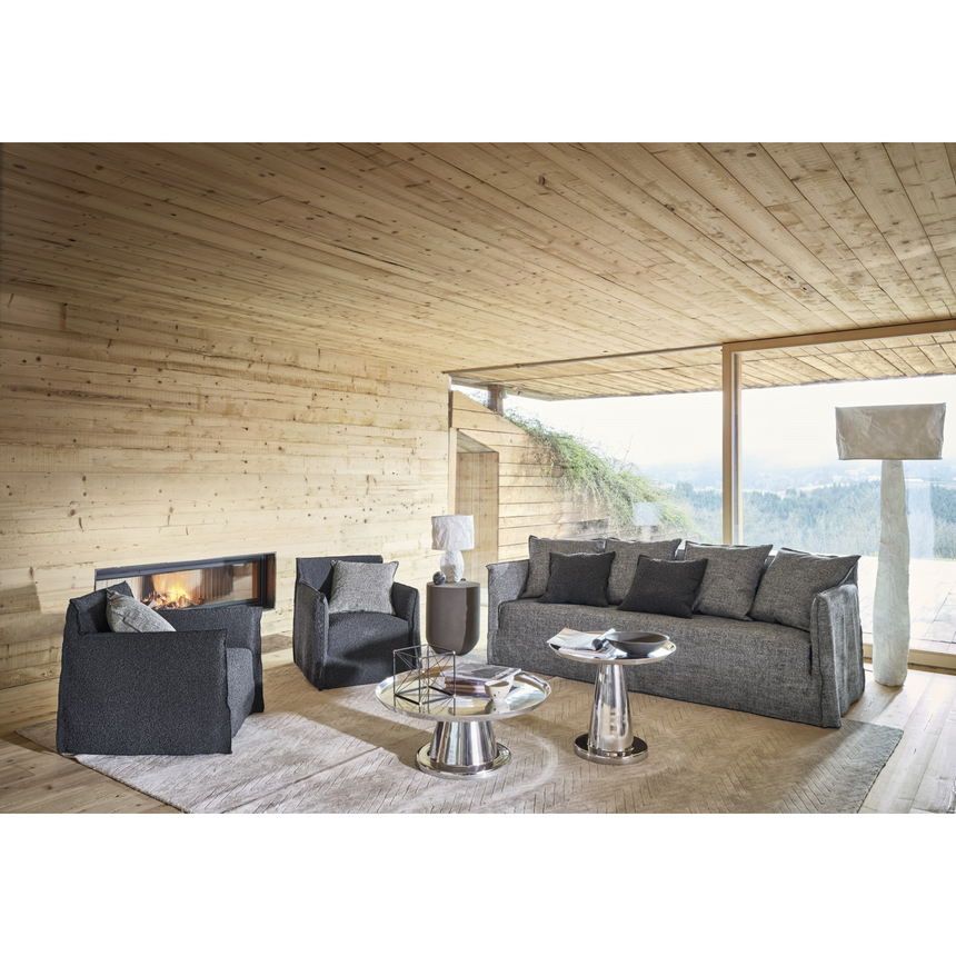 Natural White Lino Armchair | Gervasoni Ghost | ItalianFurniture.com