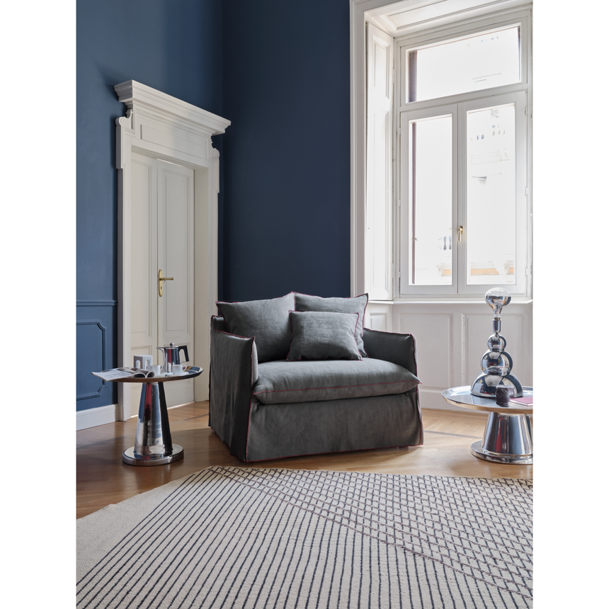 Natural White Lino Armchair Bed | Gervasoni Ghost | Italian Furniture