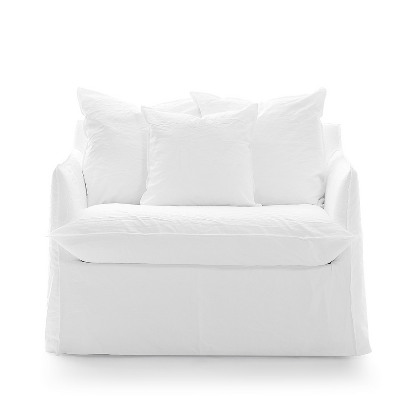 Natural White Lino Armchair Bed | Gervasoni Ghost | Italian Furniture