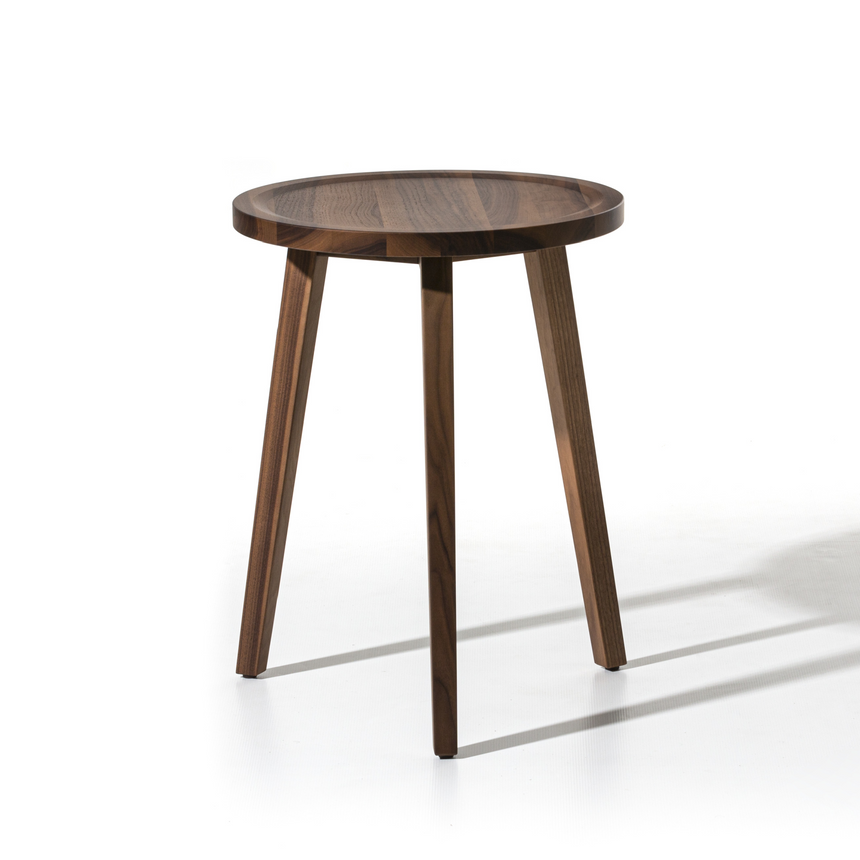 Three-legged Round Side Table | Gervasoni Gray | ItalianFurniture.com