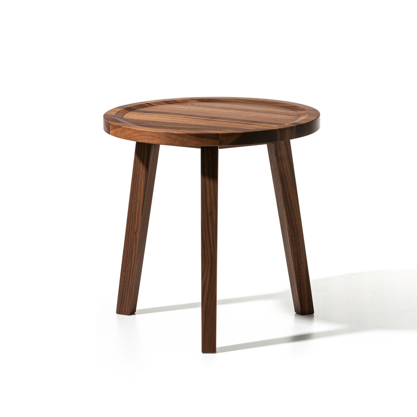 Three-legged Round Side Table | Gervasoni Gray | ItalianFurniture.com