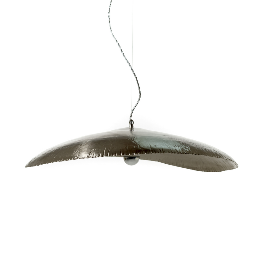 Nickel Plated Pendant Lamp | Gervasoni Silver | ItalianFurniture.com