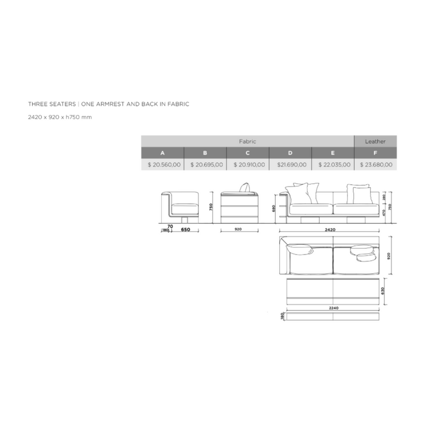 Single-Armed 3-Seater Bookcase Sofa | Karl Lagerfeld Maison Saint-Germain | Italianfurniture.com