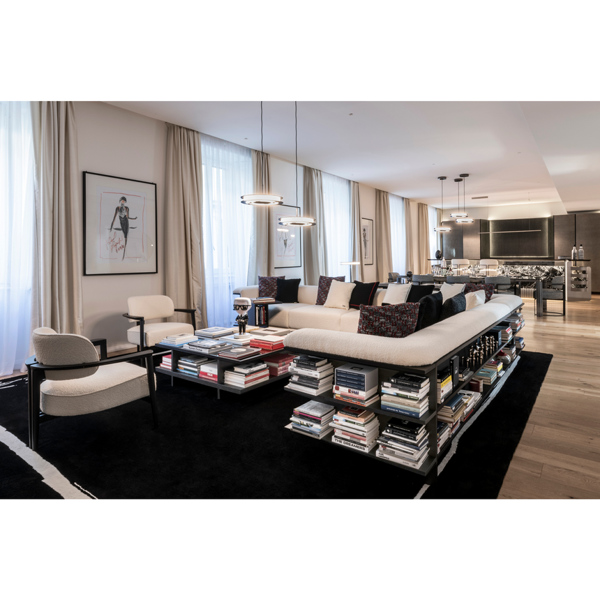 Double-Armed 3-Seater Bookcase Sofa | Karl Lagerfeld Maison Saint-Germain | Italianfurniture.com