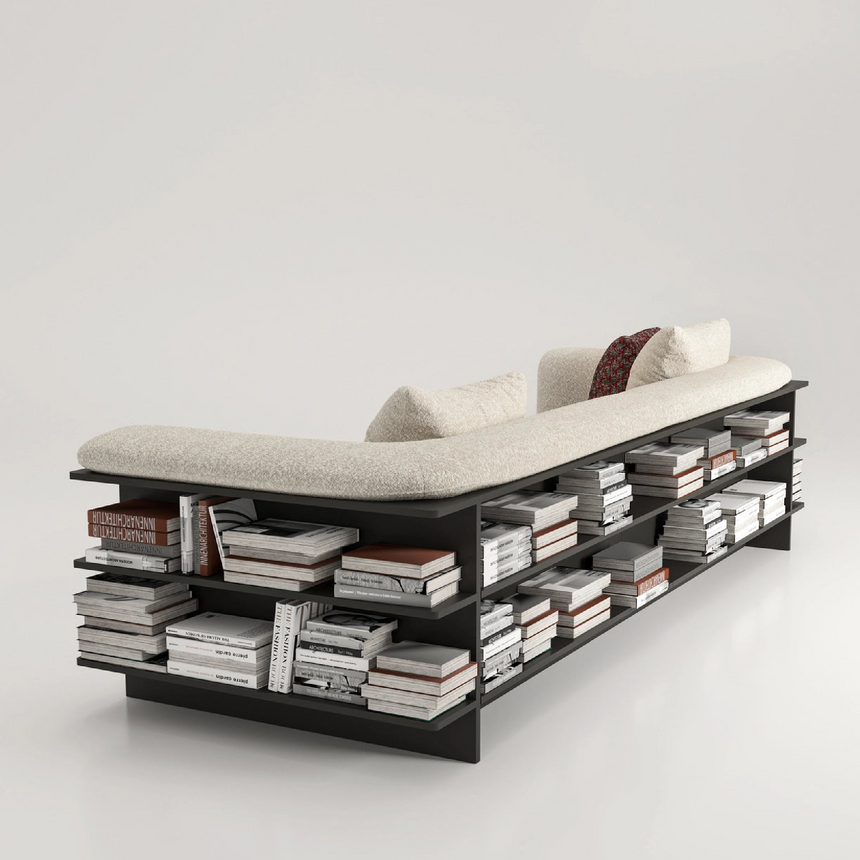Double-Armed 3-Seater Bookcase Sofa | Karl Lagerfeld Maison Saint-Germain | Italianfurniture.com