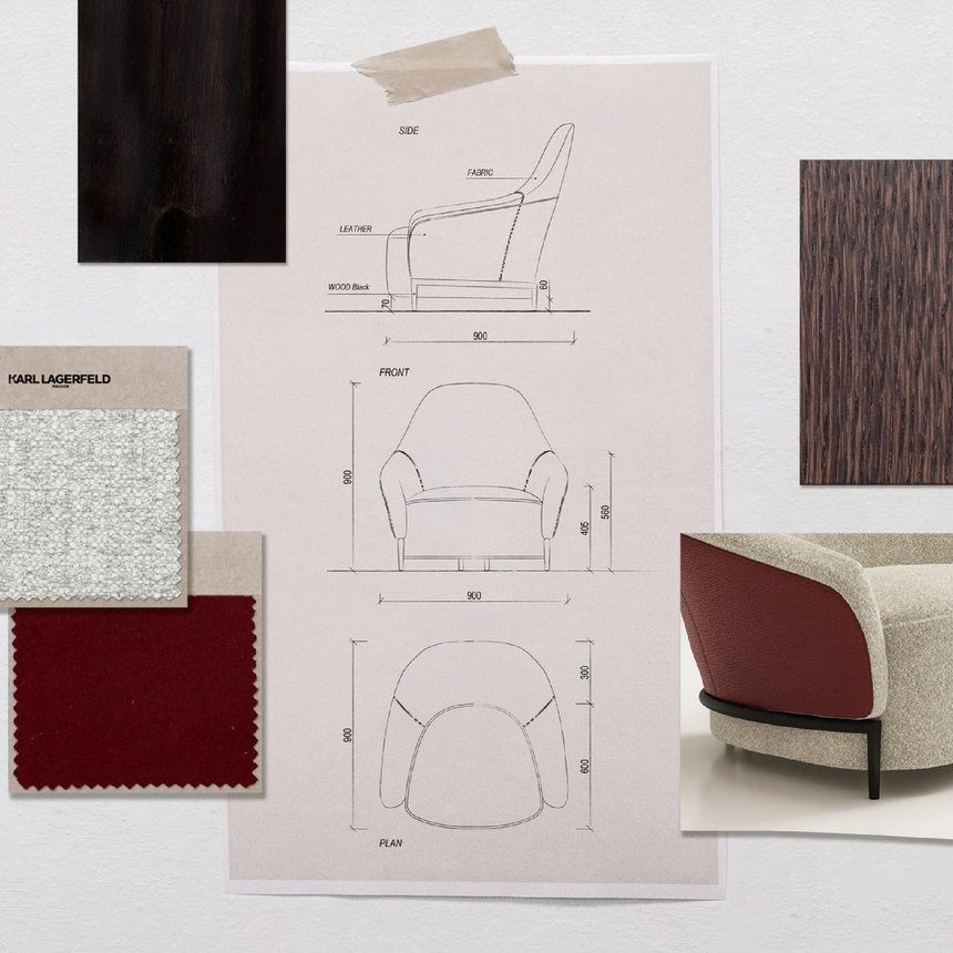 Two-Toned Lounge Chair | Karl Lagerfeld Maison Saint-Guillaume | Itsalianfurniture.com