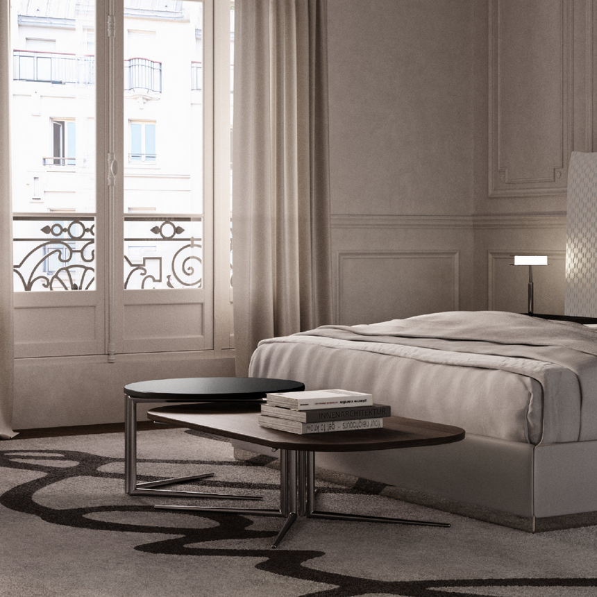 Round Wooden Top Coffee Table S | Karl Lagerfeld Maison Saint-Guillaume | Italianfurniture.com