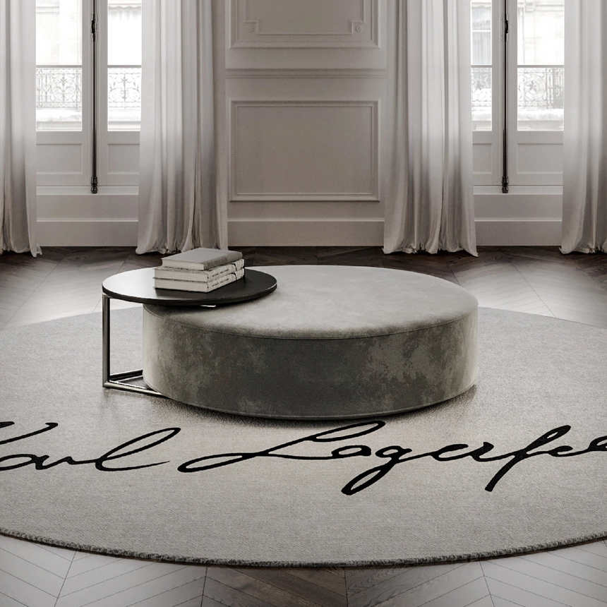 Round Wooden Top Coffee Table S | Karl Lagerfeld Maison Saint-Guillaume | Italianfurniture.com