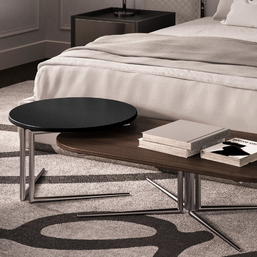 Round Wooden Top Coffee Table M | Karl Lagerfeld Maison Saint-Guillaume | Italianfurniture.com