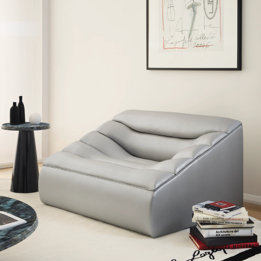 Modern Channeled Lounge Chair | Karl Lagerfeld Maison Wellen | Italianfurniture.com