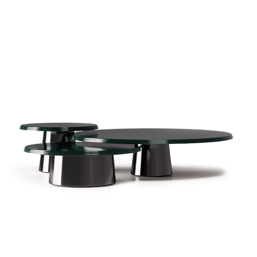Lacquered Base Round Coffee Table S | Karl Lagerfeld Maison Wellen | Italianfurniture.com